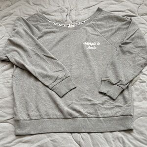 Pink brand Gray wide neck Sweatshirt
